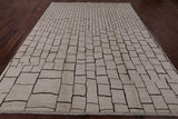 Ivory Tribal Moroccan Hand Knotted Wool Rug - 9' 0" X 11' 7" - Golden Nile