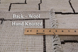 Ivory Tribal Moroccan Hand Knotted Wool Rug - 9' 0" X 11' 7" - Golden Nile