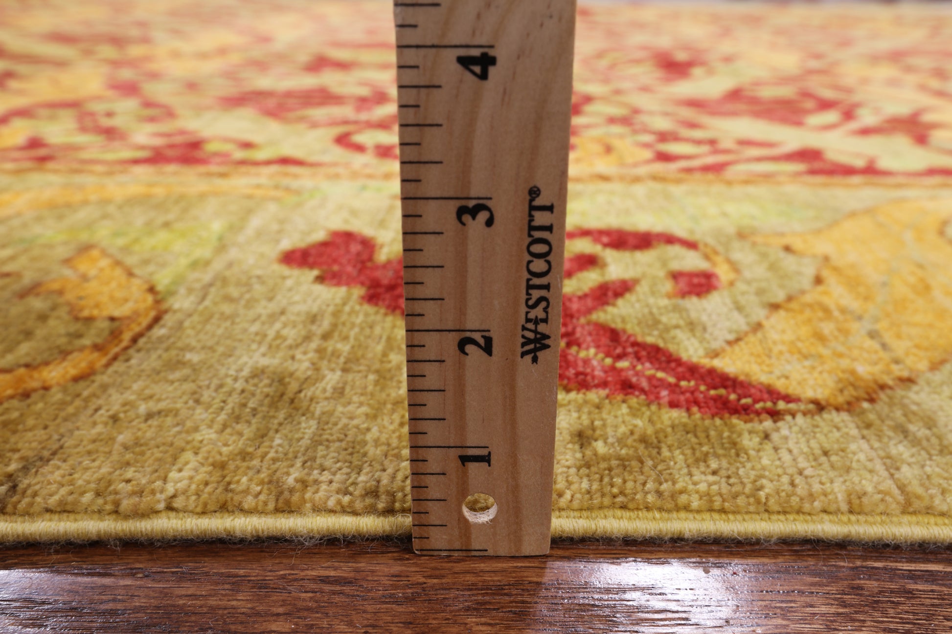 Red William Morris Handmade Area Rug - 8' 10" X 12' 1" - Golden Nile