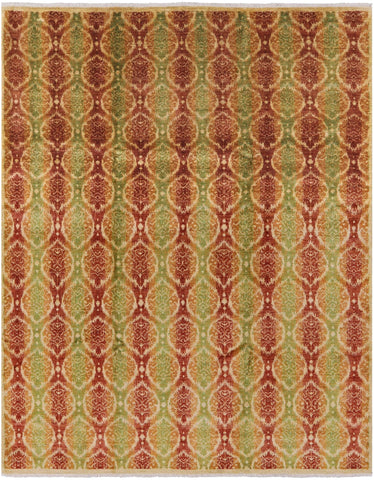 Ikat Hand Knotted Wool Rug - 8' 2