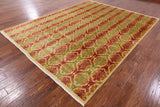 Ikat Hand Knotted Wool Rug - 8' 2" X 10' 5" - Golden Nile