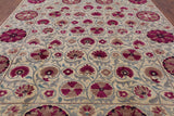 Ivory William Morris Handmade Wool Area Rug - 8' 3" X 10' 3" - Golden Nile