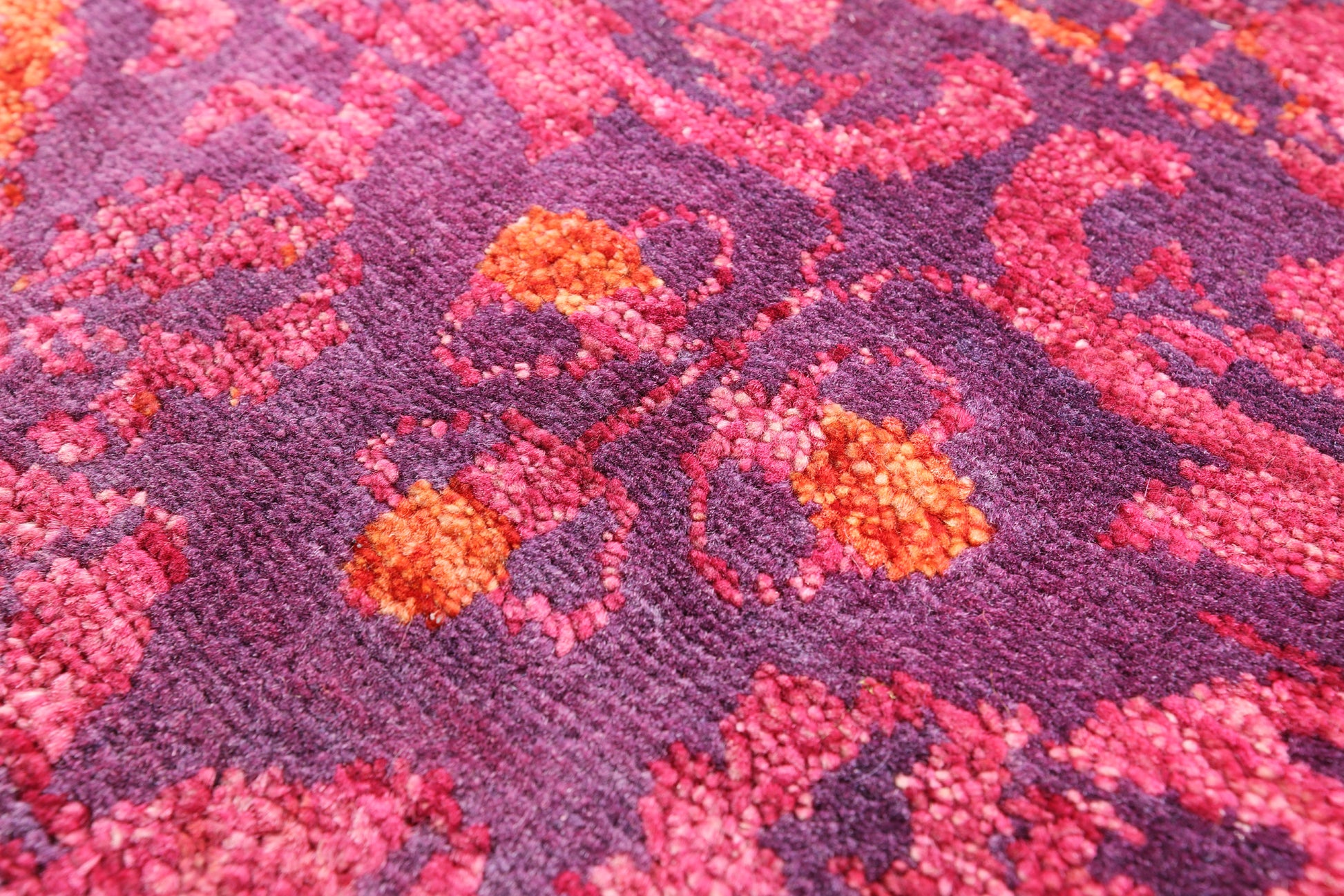 Purple William Morris Hand Knotted Wool Rug - 8' 10" X 12' 1" - Golden Nile