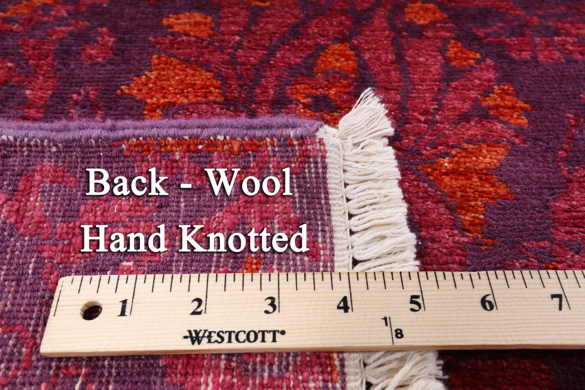 Purple William Morris Hand Knotted Wool Rug - 8' 10" X 12' 1" - Golden Nile