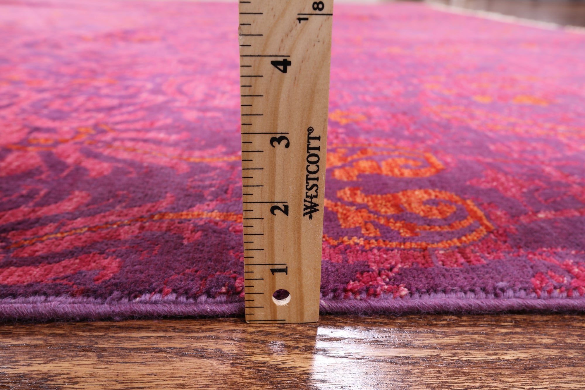 Purple William Morris Hand Knotted Wool Rug - 8' 10" X 12' 1" - Golden Nile