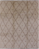 Ivory Moroccan Hand Knotted Rug - 8' 0" X 9' 10" - Golden Nile