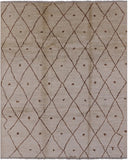 Ivory Moroccan Hand Knotted Rug - 8' X 9' 10" - Golden Nile