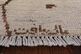 Ivory Moroccan Hand Knotted Rug - 8' 0" X 9' 10" - Golden Nile