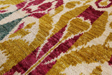 Ikat Hand Knotted Wool Area Rug - 5' 1" X 8' 4" - Golden Nile