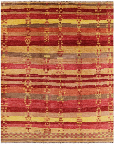 Navajo Handmade Wool Area Rug - 9' 5" X 11' 8" - Golden Nile