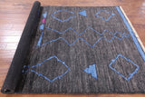 Black Navajo Design Tribal Moroccan Hand Knotted Wool Rug - 5' 3" X 8' 1" - Golden Nile