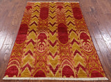 Ikat Hand Knotted Area Rug - 3' 10" X 6' 1" - Golden Nile