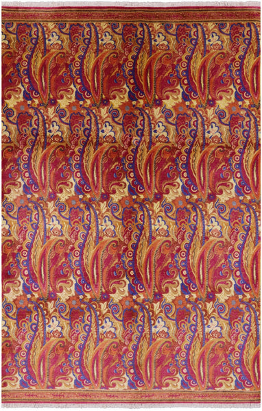 William Morris Handmade Area Rug - 6' 1" X 9' 1" - Golden Nile