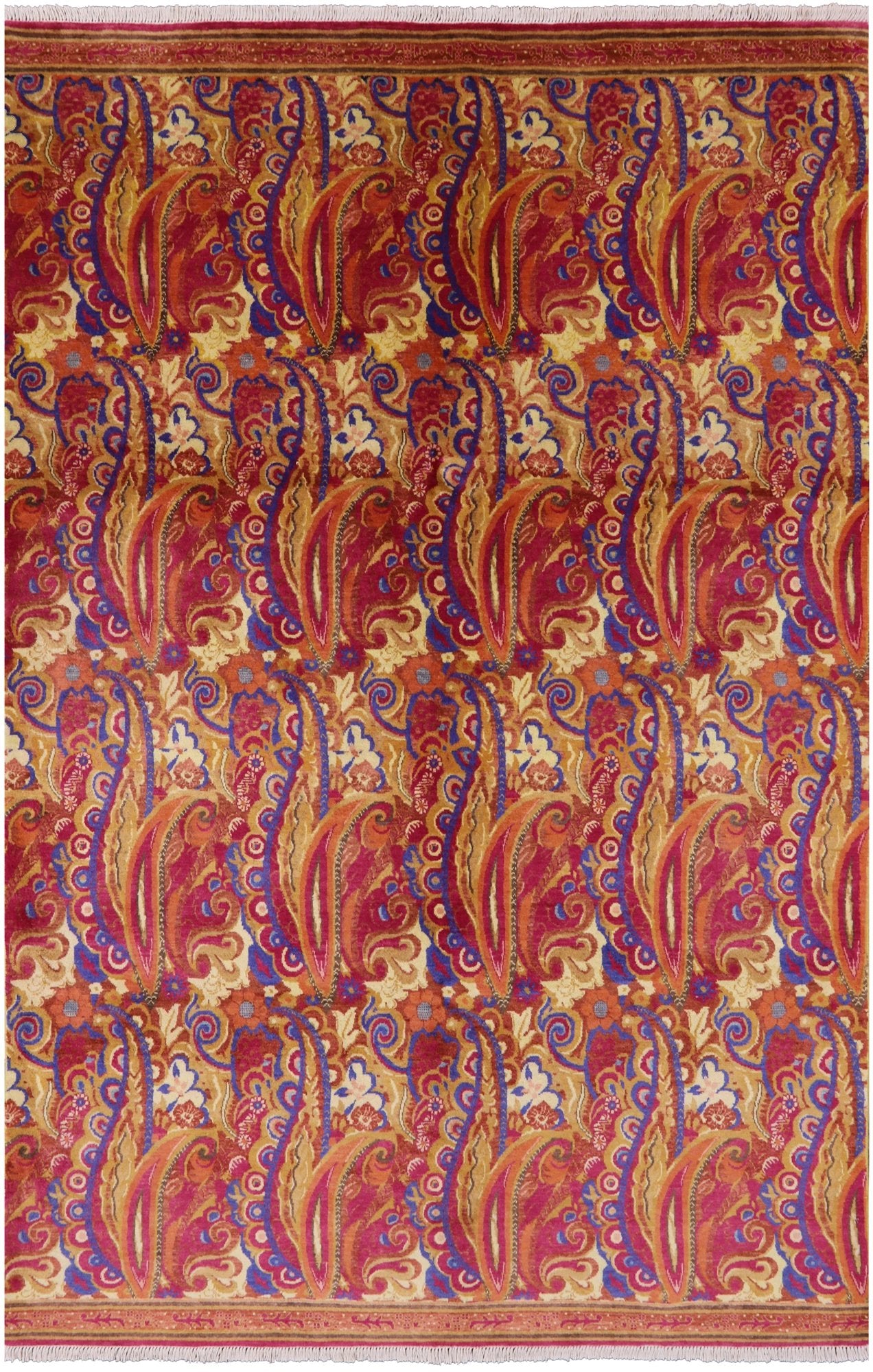 William Morris Handmade Area Rug - 6' 1" X 9' 1" - Golden Nile