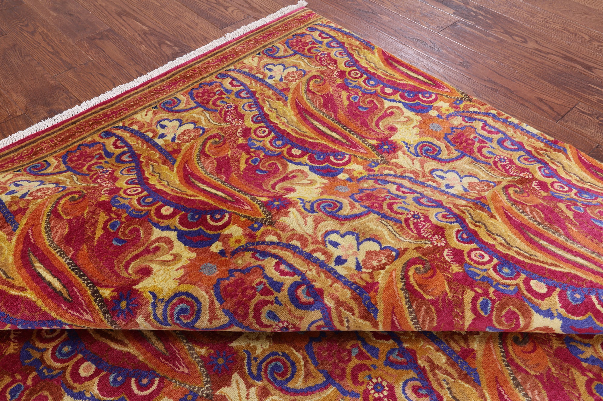 William Morris Handmade Area Rug - 6' 1" X 9' 1" - Golden Nile