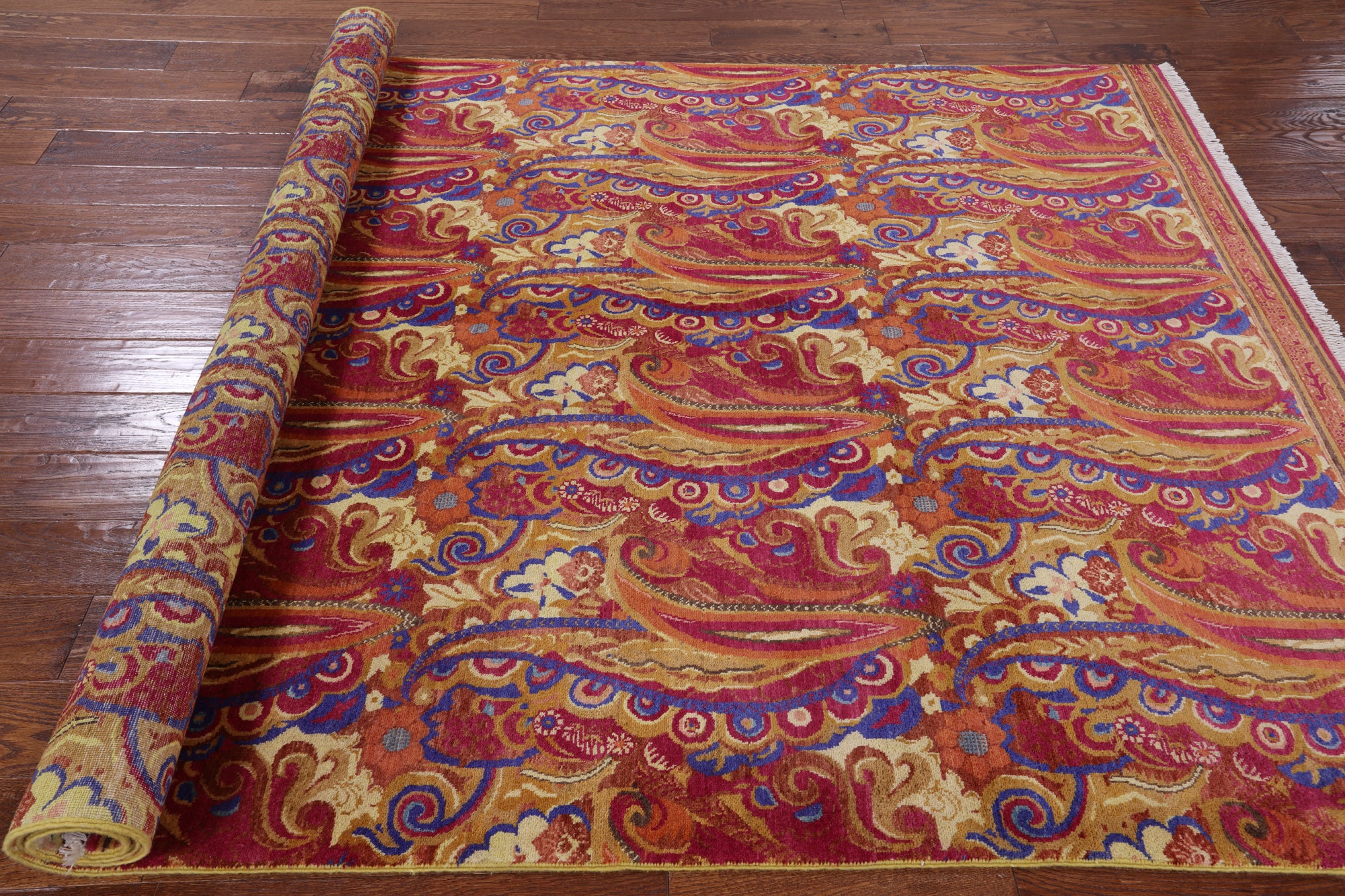 William Morris Handmade Area Rug - 6' 1" X 9' 1" - Golden Nile
