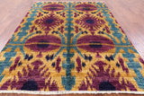Ikat Handmade Wool Area Rug - 6' 2" X 9' 1" - Golden Nile
