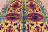 Ikat Handmade Wool Area Rug - 6' 2" X 9' 1" - Golden Nile