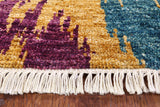 Ikat Handmade Wool Area Rug - 6' 2" X 9' 1" - Golden Nile