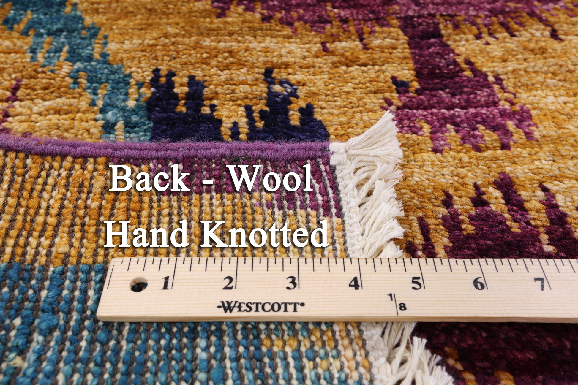 Ikat Handmade Wool Area Rug - 6' 2" X 9' 1" - Golden Nile