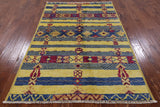 Tribal Moroccan Handmade Wool Area Rug - 5' 3" X 7' 8" - Golden Nile