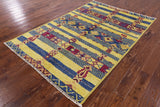 Tribal Moroccan Handmade Wool Area Rug - 5' 3" X 7' 8" - Golden Nile