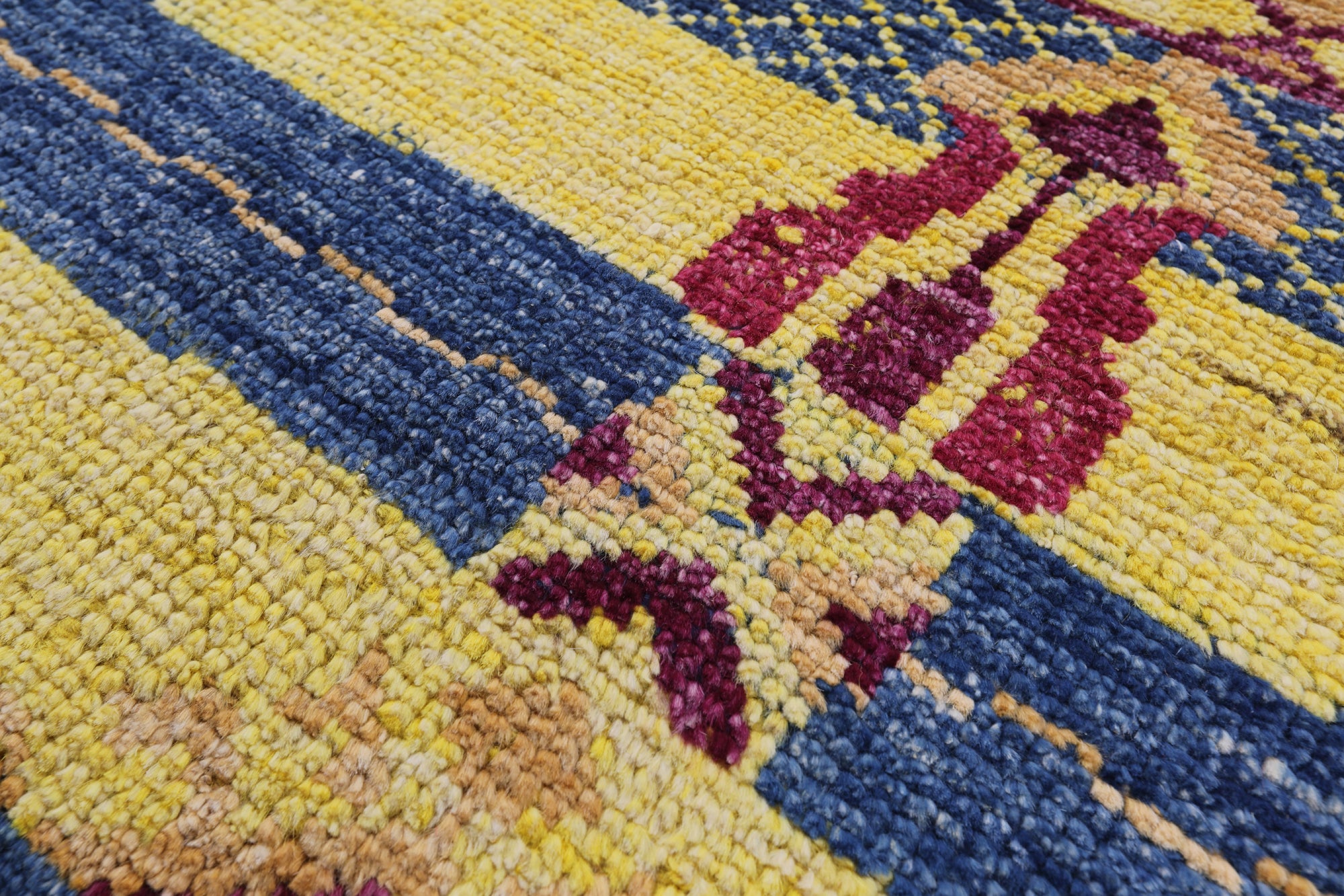 Tribal Moroccan Handmade Wool Area Rug - 5' 3" X 7' 8" - Golden Nile