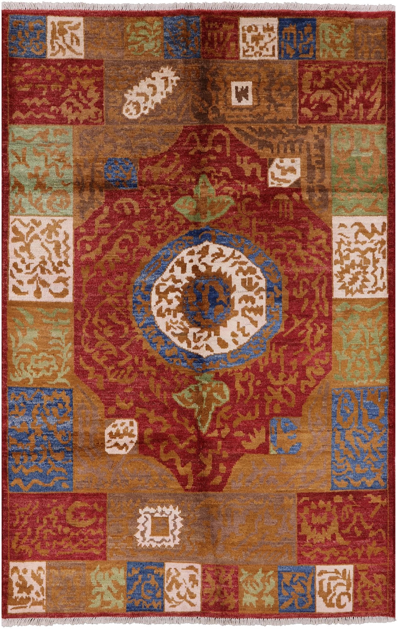 Persian Gabbeh Handmade Wool Area Rug - 6' 2" X 9' 3" - Golden Nile