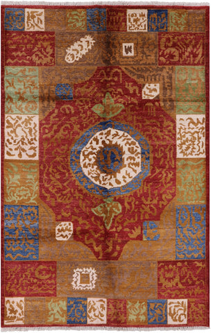 Persian Gabbeh Handmade Wool Area Rug - 6' 2