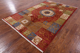 Persian Gabbeh Handmade Wool Area Rug - 6' 2" X 9' 3" - Golden Nile