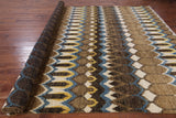 Ikat Hand Knotted Wool Area Rug - 9' 9" X 14' 5" - Golden Nile