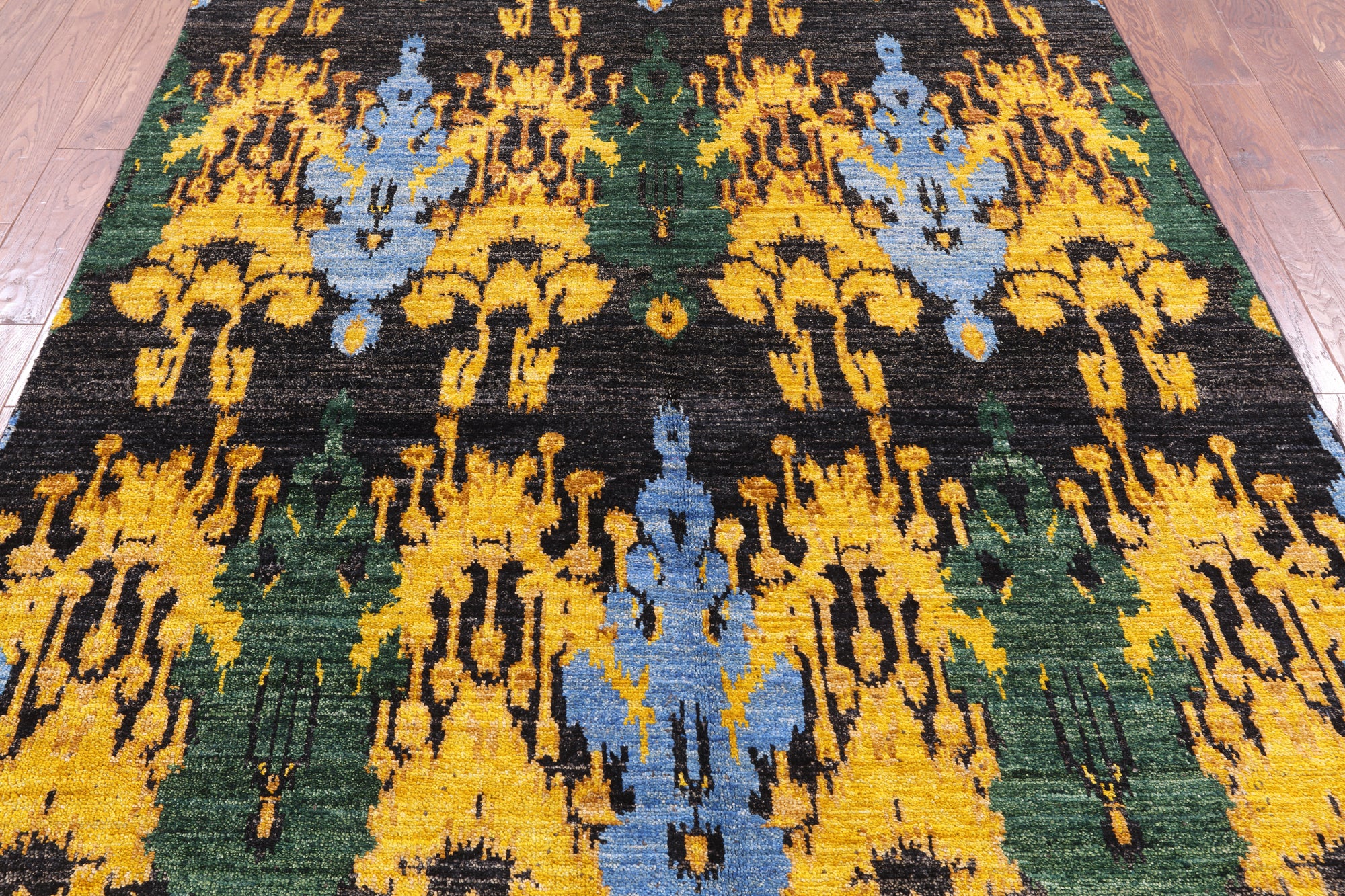 Ikat Handmade Wool Area Rug - 6' 2" X 11' 10" - Golden Nile