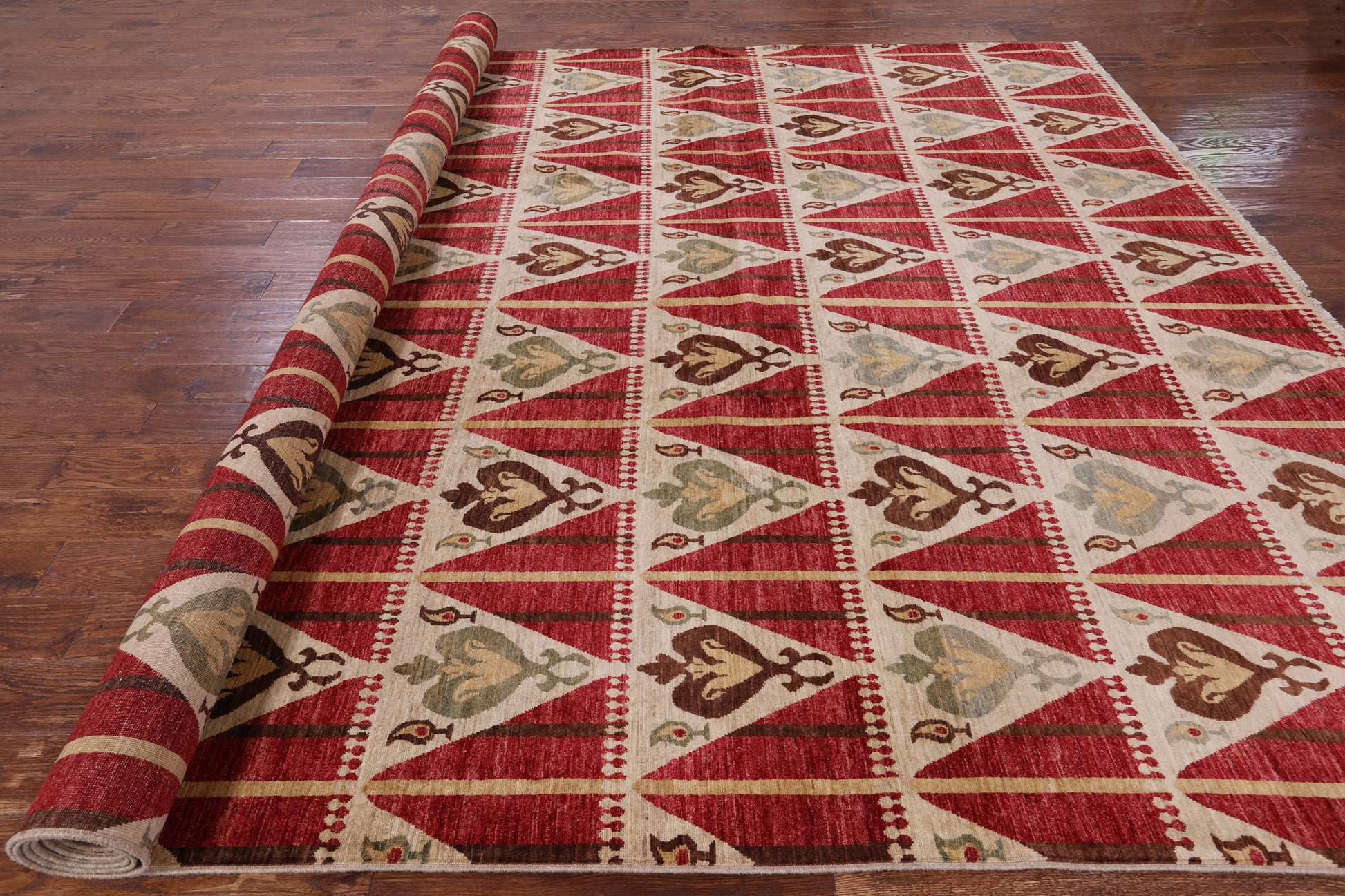 Modern Handmade Wool Rug - 9' 10" X 14' 3" - Golden Nile