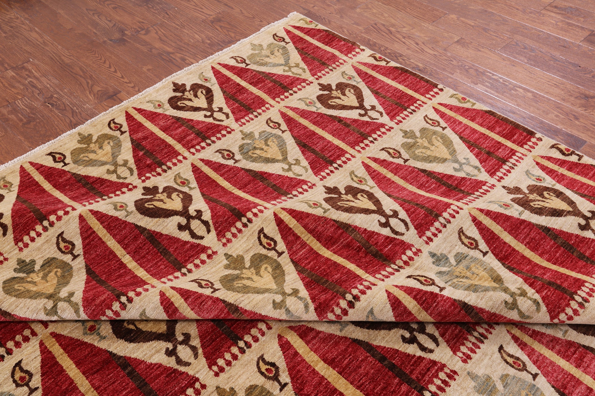 Modern Handmade Wool Rug - 9' 10" X 14' 3" - Golden Nile