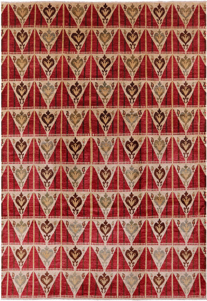 Modern Handmade Wool Rug - 9' 10" X 14' 3" - Golden Nile