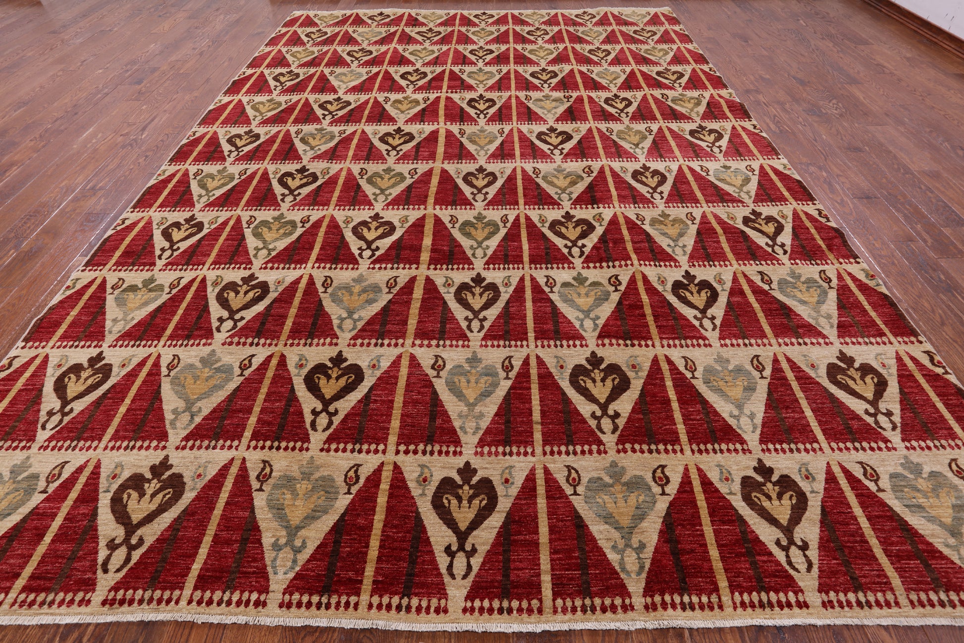 Modern Handmade Wool Rug - 9' 10" X 14' 3" - Golden Nile