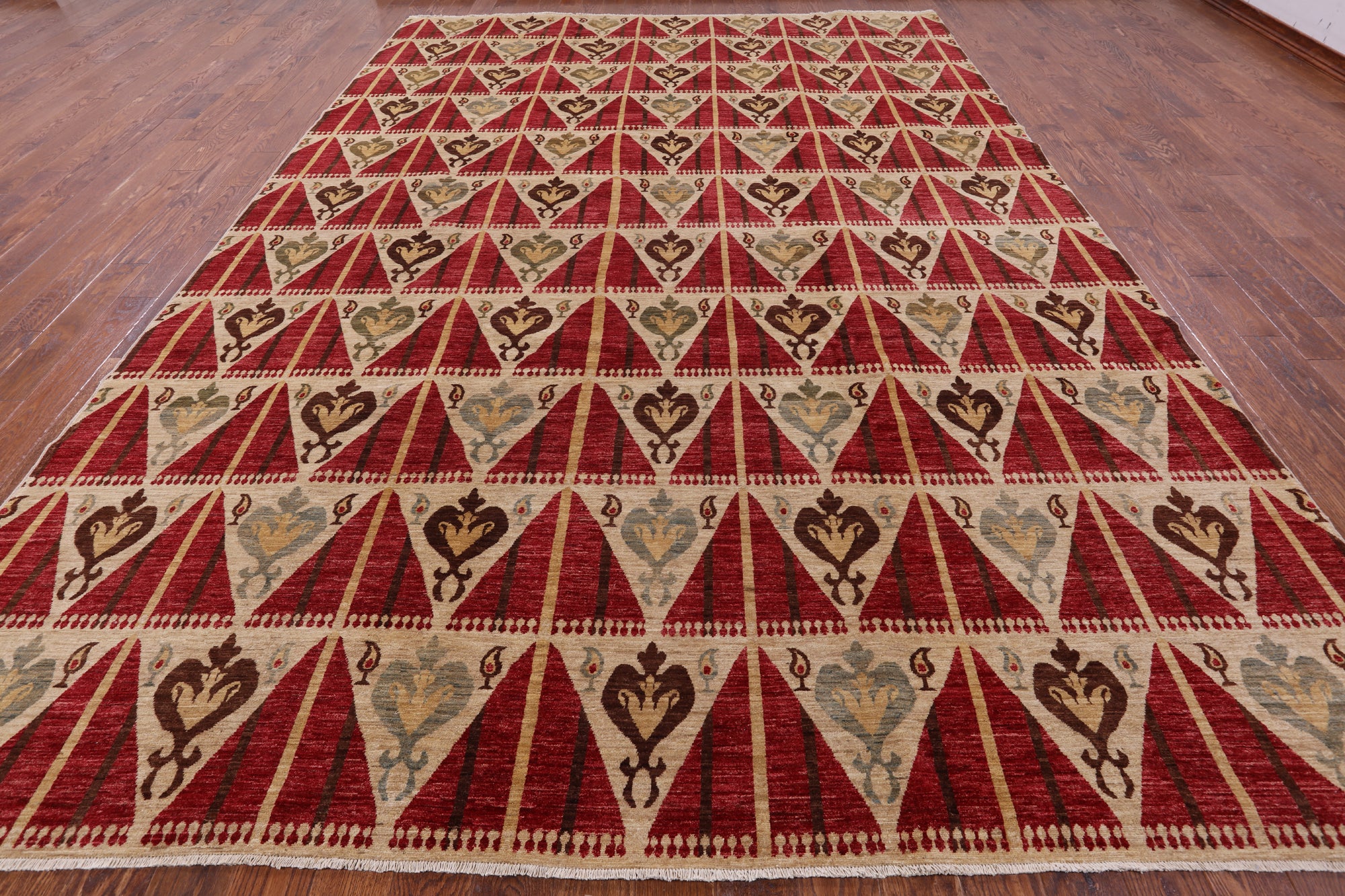 Modern Handmade Wool Rug - 9' 10" X 14' 3" - Golden Nile