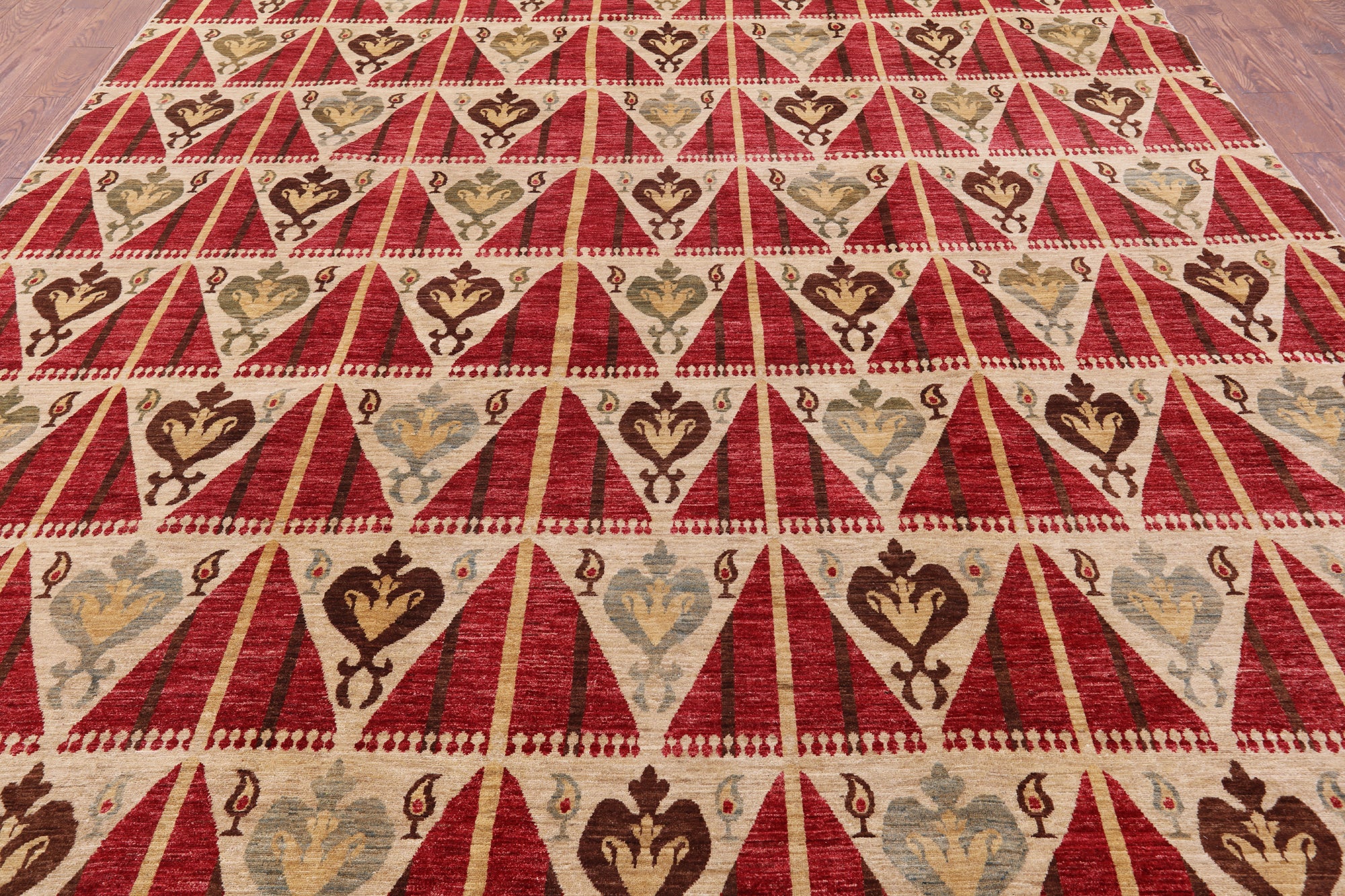 Modern Handmade Wool Rug - 9' 10" X 14' 3" - Golden Nile