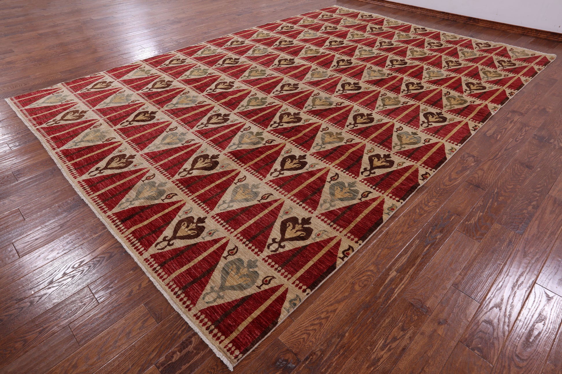 Modern Handmade Wool Rug - 9' 10" X 14' 3" - Golden Nile