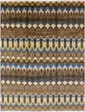 Ikat Hand Knotted Wool Area Rug - 8' 0" X 10' 2" - Golden Nile
