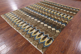 Ikat Hand Knotted Wool Area Rug - 8' 0" X 10' 2" - Golden Nile