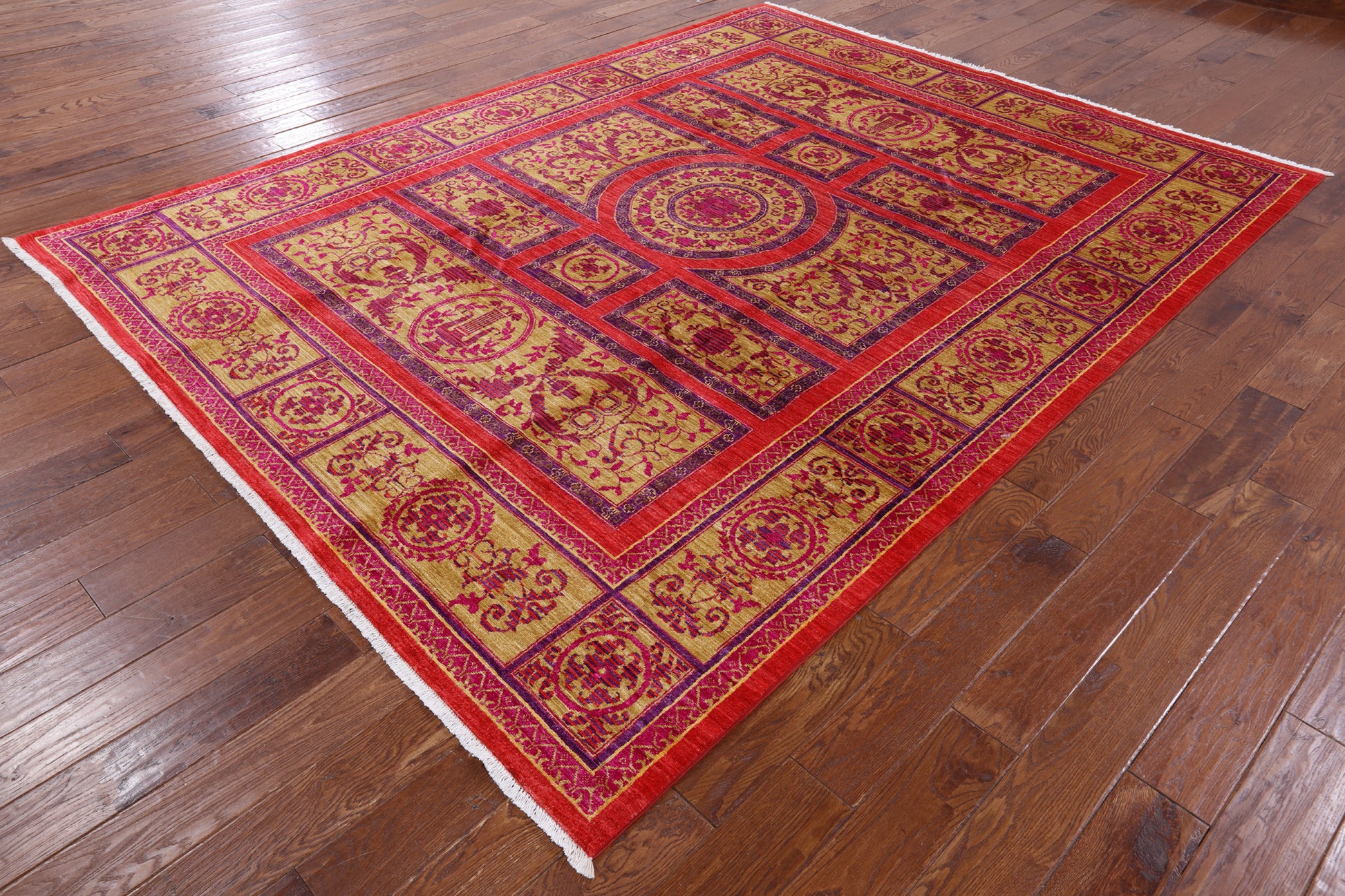 William Morris Hand Knotted Area Rug - 8' 1" X 10' 4" - Golden Nile