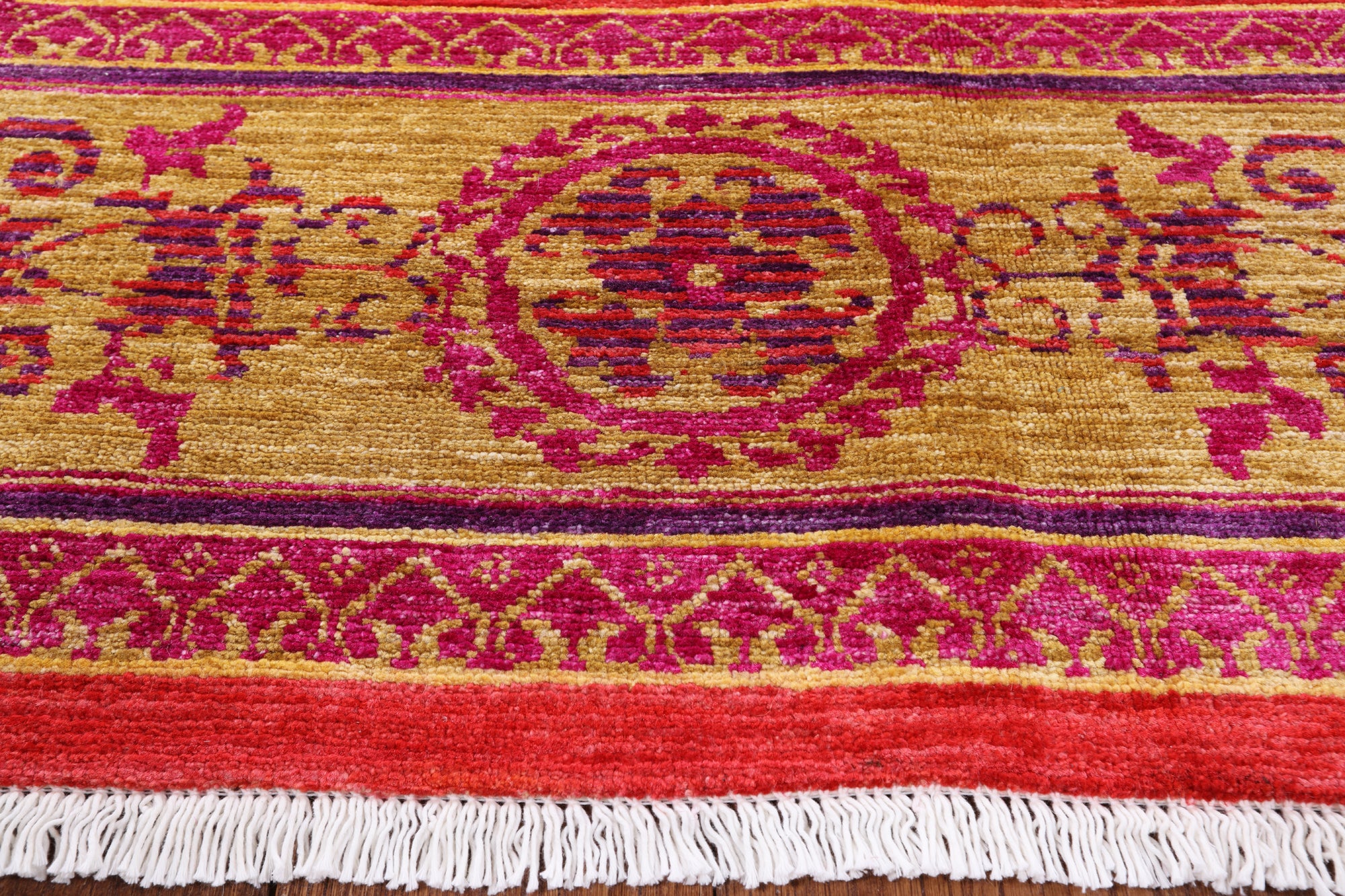 William Morris Hand Knotted Area Rug - 8' 1" X 10' 4" - Golden Nile