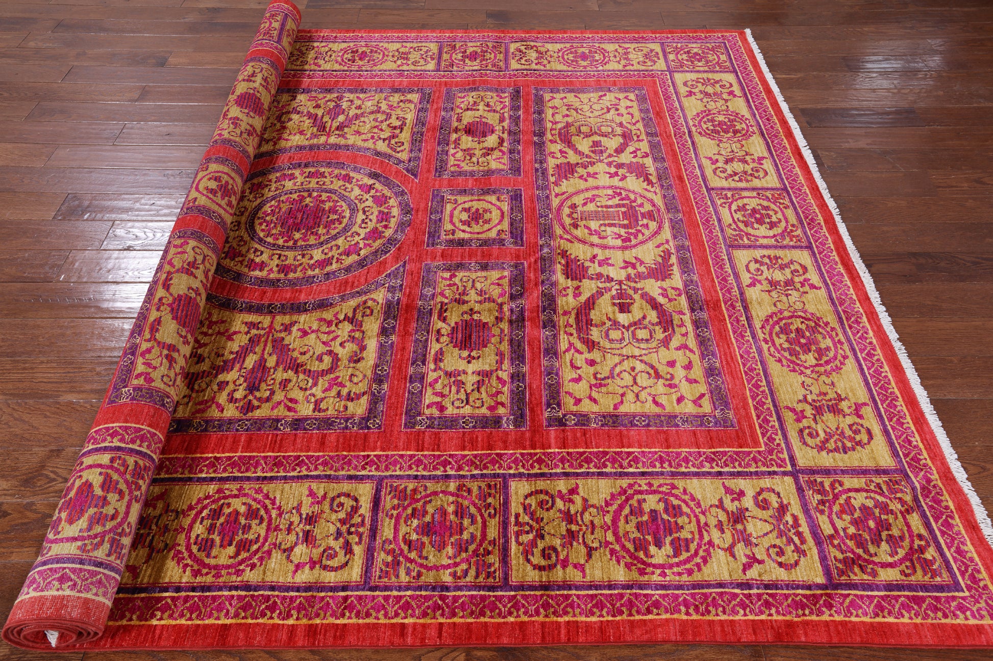 William Morris Hand Knotted Area Rug - 8' 1" X 10' 4" - Golden Nile