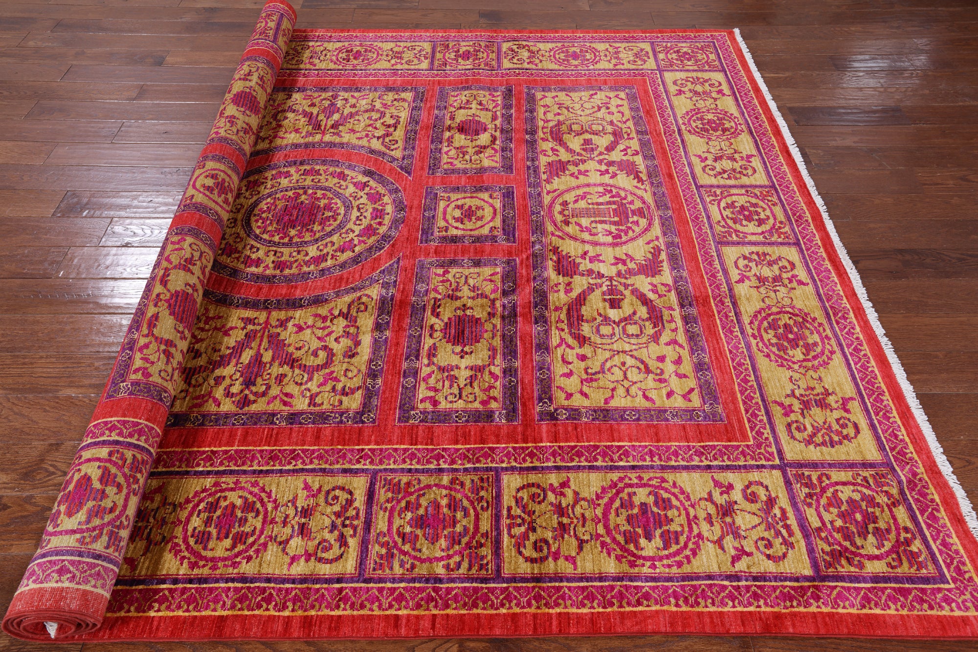 William Morris Hand Knotted Area Rug - 8' 1" X 10' 4" - Golden Nile
