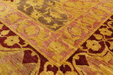 Gold William Morris Handmade Wool Area Rug - 8' 1" X 9' 8" - Golden Nile