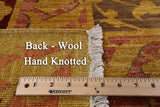 Gold William Morris Handmade Wool Area Rug - 8' 1" X 9' 8" - Golden Nile