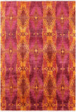 Ikat Hand Knotted Wool Area Rug - 9' 10" X 14' 0" - Golden Nile