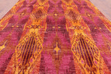 Ikat Hand Knotted Wool Area Rug - 9' 10" X 14' 0" - Golden Nile
