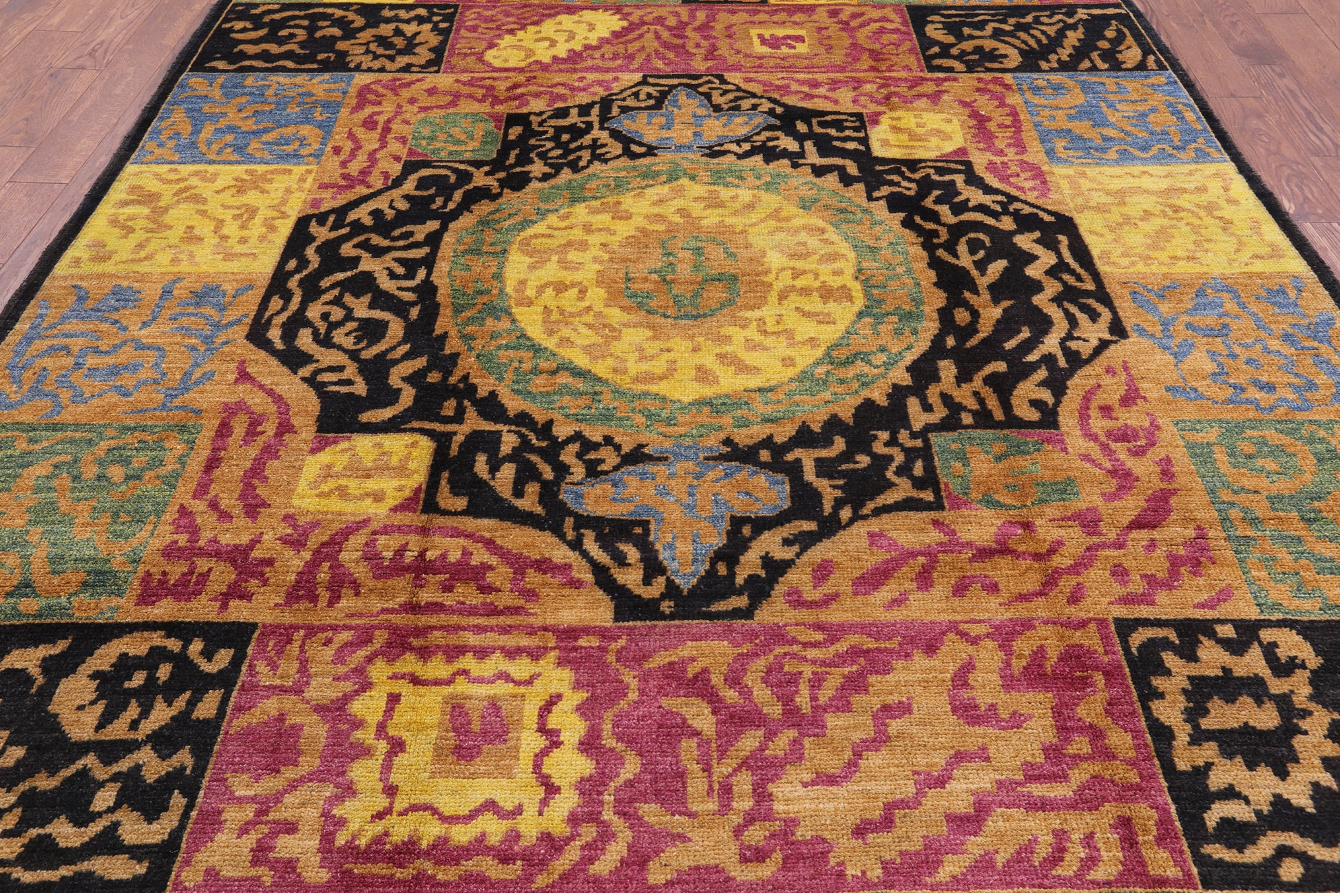 Persian Gabbeh Hand Knotted Wool Area Rug - 8' 3" X 9' 8" - Golden Nile